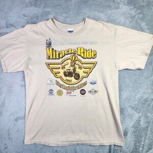 Bob & Tom Miracle Ride Harley Davidson T Shirt Men L Indy 500 Motorcycle Charity